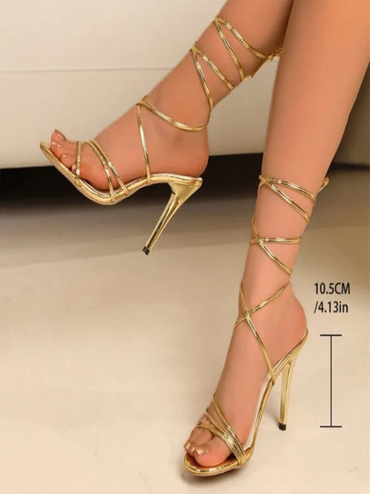 Women’s Square Toe Strap High Heels