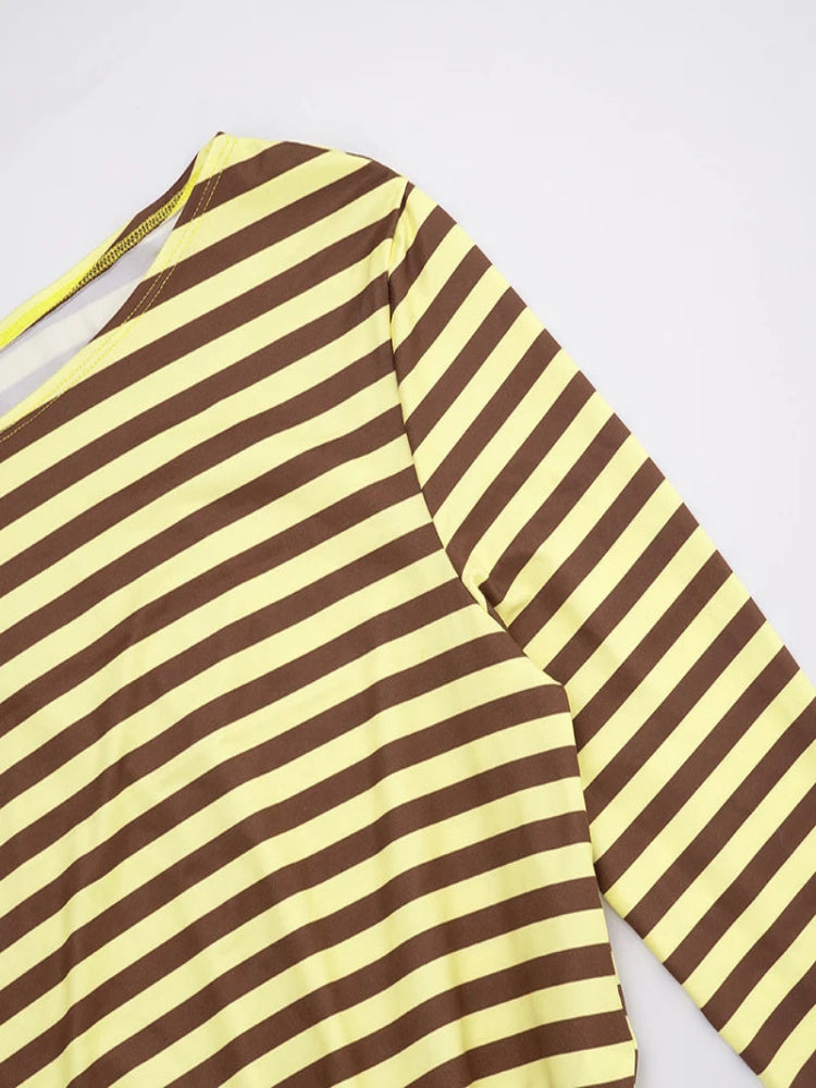 Women’s Striped Long-Sleeve Slim Top