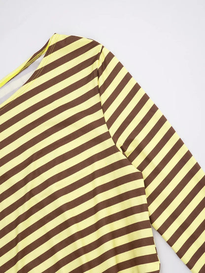 Women’s Striped Long-Sleeve Slim Top