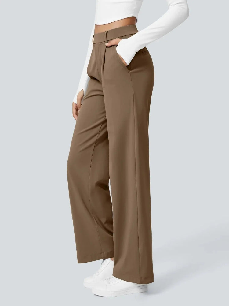 Women’s Casual Straight-Leg Pants with Pockets