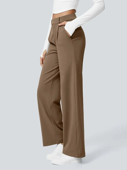 Women’s Casual Straight-Leg Pants with Pockets