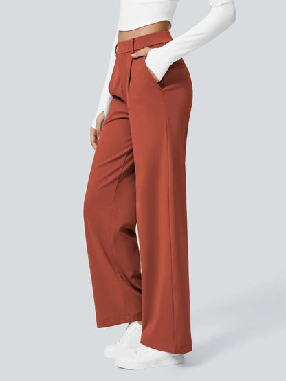 Women’s Casual Straight-Leg Pants with Pockets