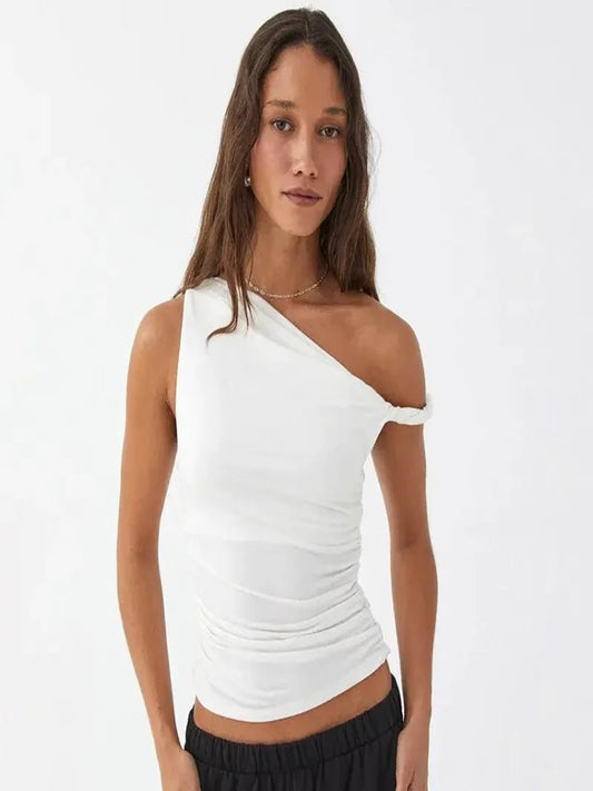 Women’s One-Shoulder Slim Summer Top