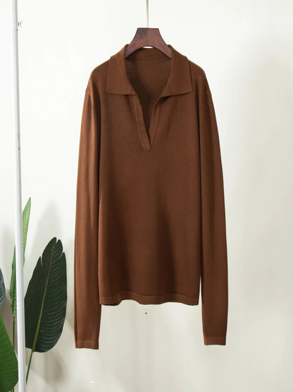 Women’s Polo Neck Knit Pullover Sweater