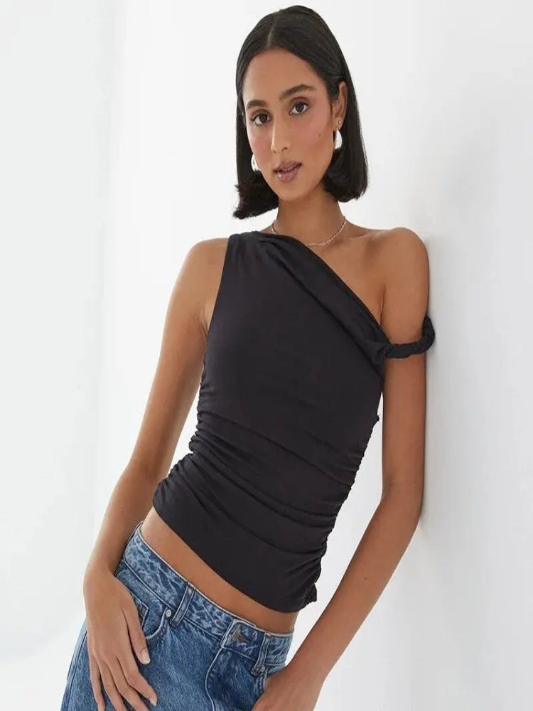 Women’s One-Shoulder Slim Summer Top