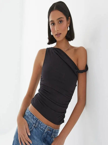 Women’s One-Shoulder Slim Summer Top