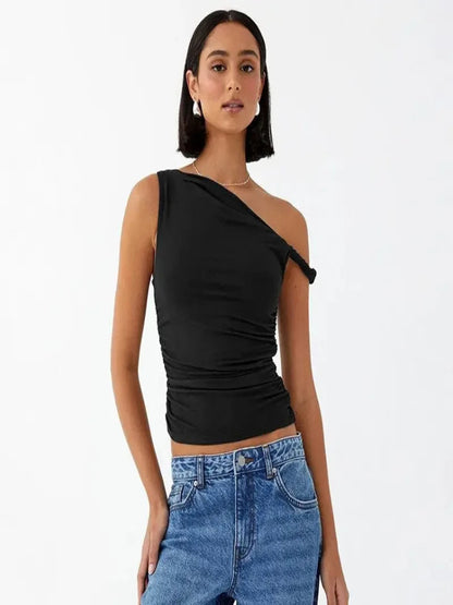Women’s One-Shoulder Slim Summer Top
