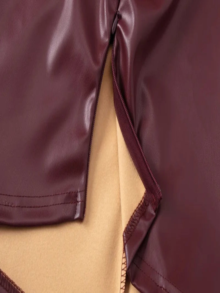 Women’s One-Shoulder PU Tank Top